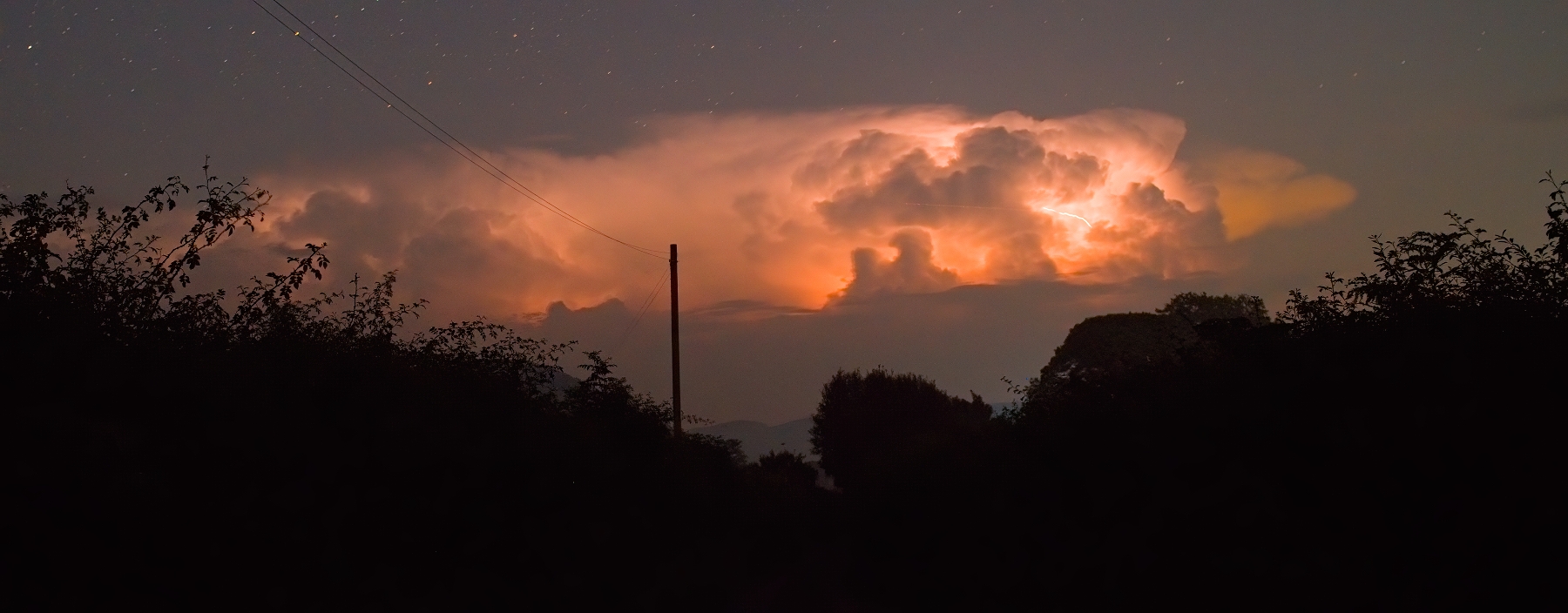 Another Tuesday Lightning Show over Dolau in mid Wales